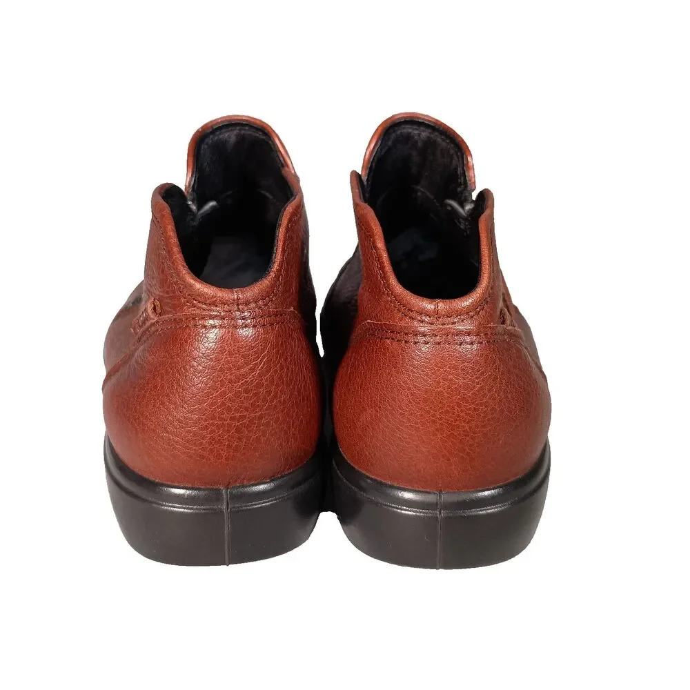 Ecco Soft 7 Low Bootie Ankle Shoes Brown Leather Womens 9 Comfort